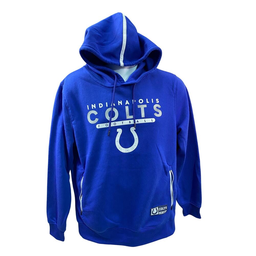 Indianapolis Colts NFL apparel size medium blue hoodie Pullover side zip pockets